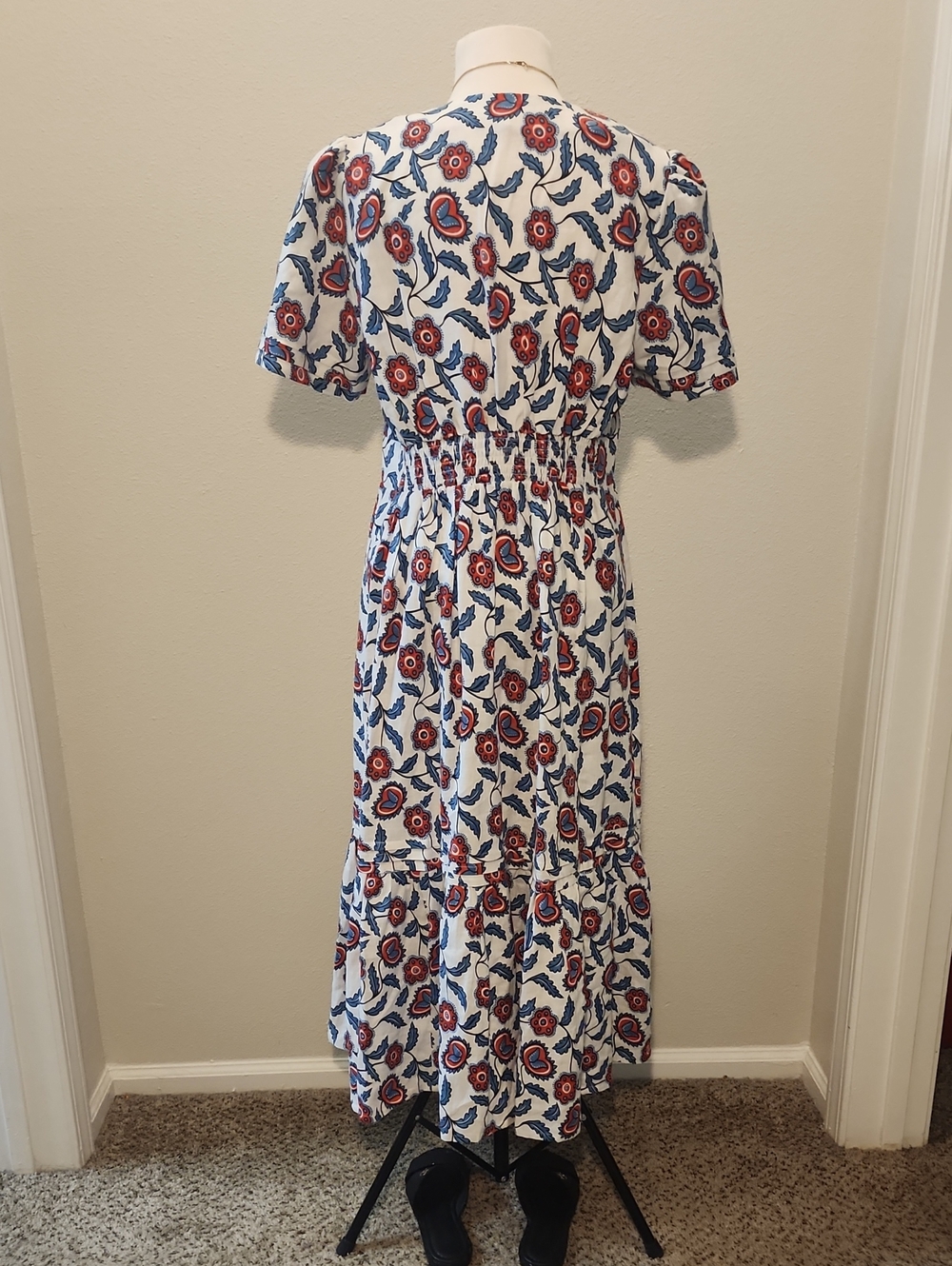 BODEN Eve Linen Midi Dress Floral NWT - Picture 3 of 15